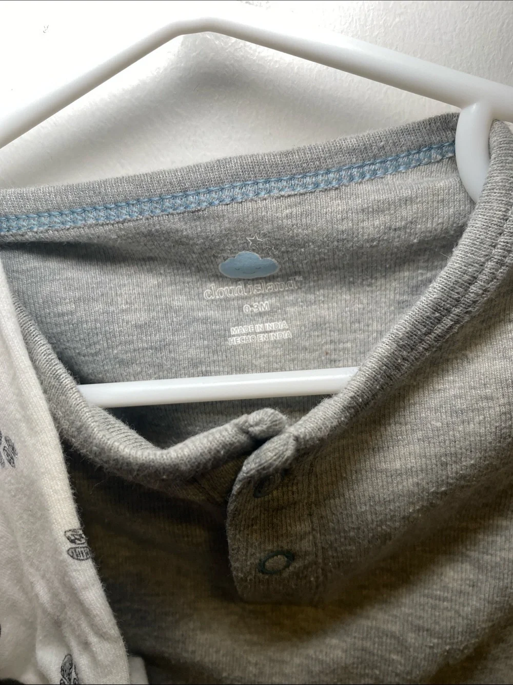 Carter's and Cloud Island Mix of White, Brown & Gray Baby Footed One-Pieces